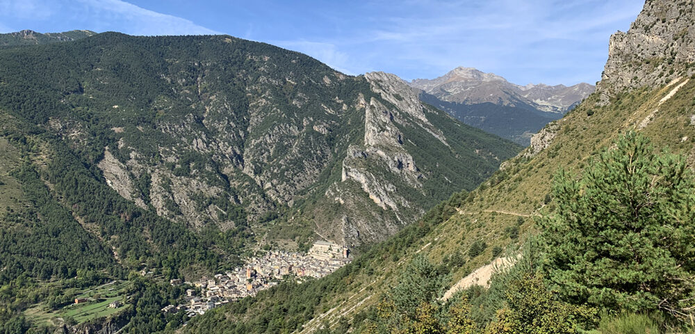 Looking down to Tende