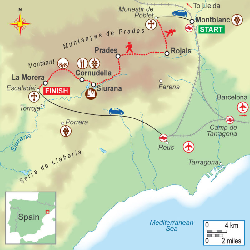 A self-guided walking holiday in the El Priorat region of Catalonia (6 night) with On Foot Holidays