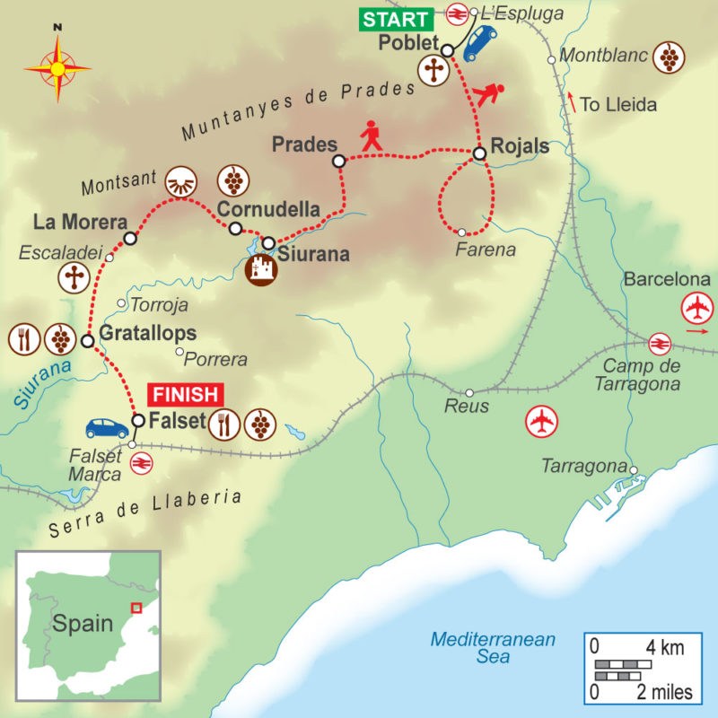 A self-guided walking holiday in the El Priorat region of Catalonia with On Foot Holidays