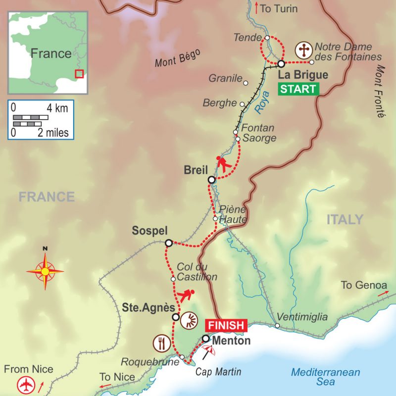 Self-guided walking holiday in the Alpes Maritimes (5 nights) with On Foot Holidays