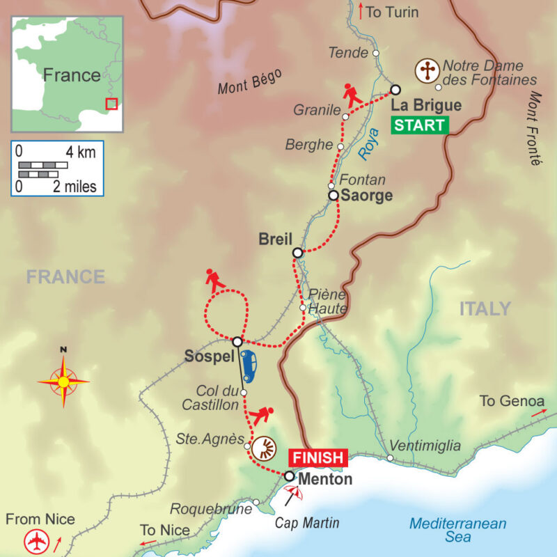 Self-guided walking holiday in the Alpes Maritimes (6 nights) with On Foot Holidays