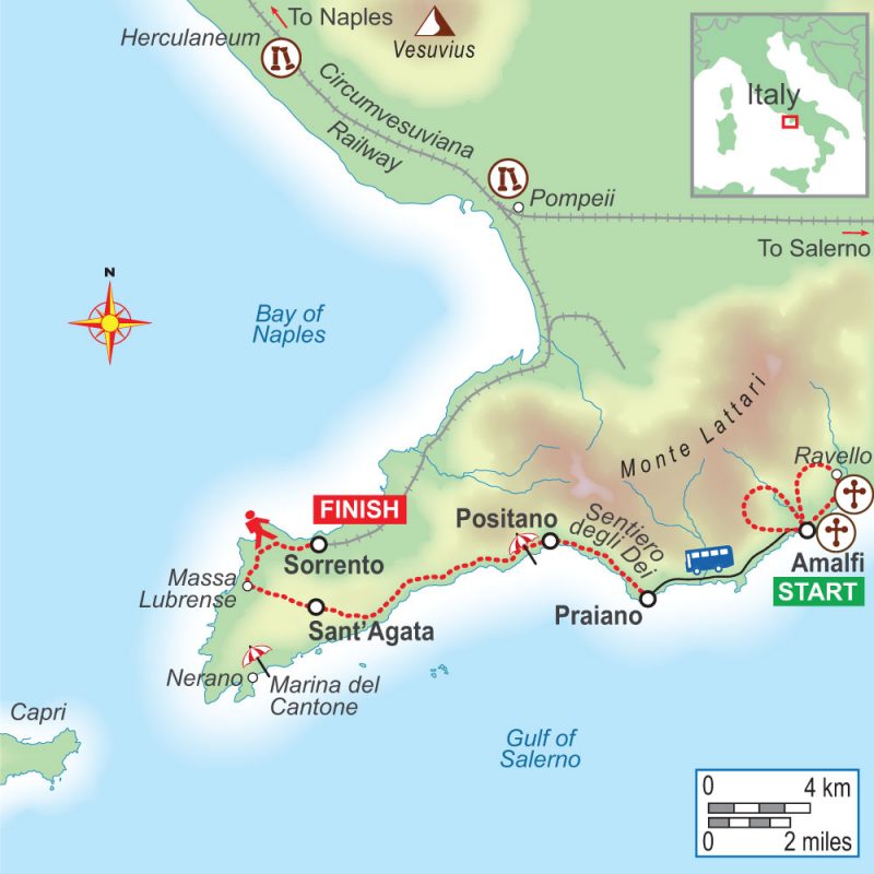 Self-guided walking holiday on Amalfi Coast (6 night, easier option) with On Foot Holidays