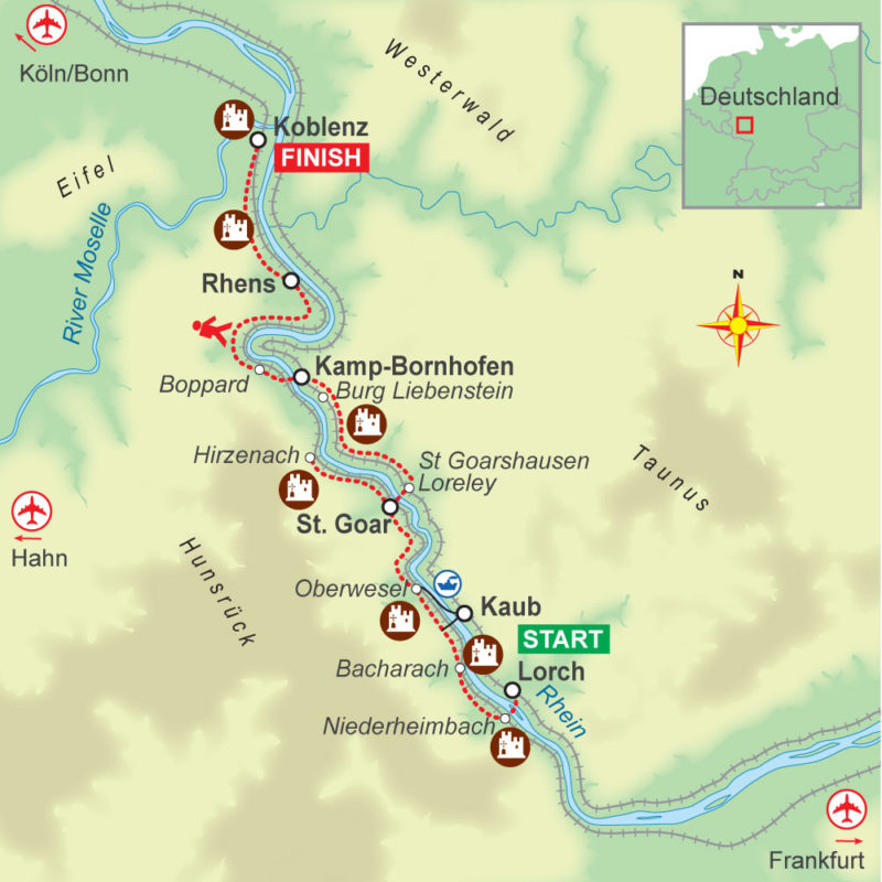 A self-guided walking holiday in the Rhine Valley (7 night) with On Foot Holidays
