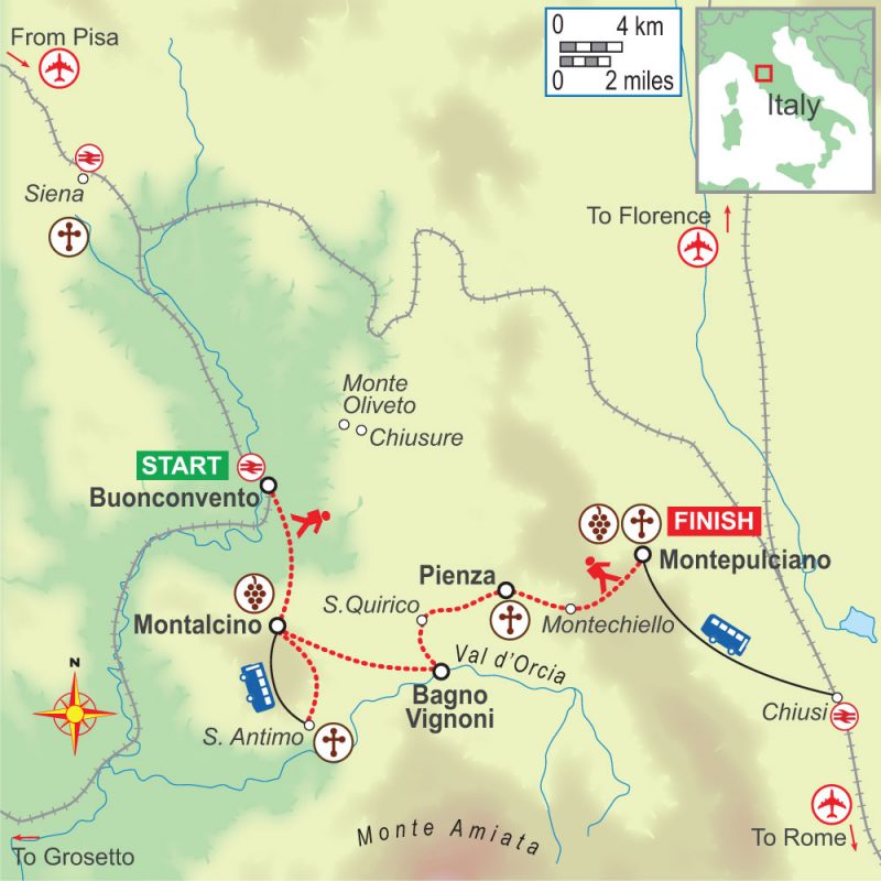 A self-guided walking holiday in southern Tuscany (6 night) with On Foot Holidays