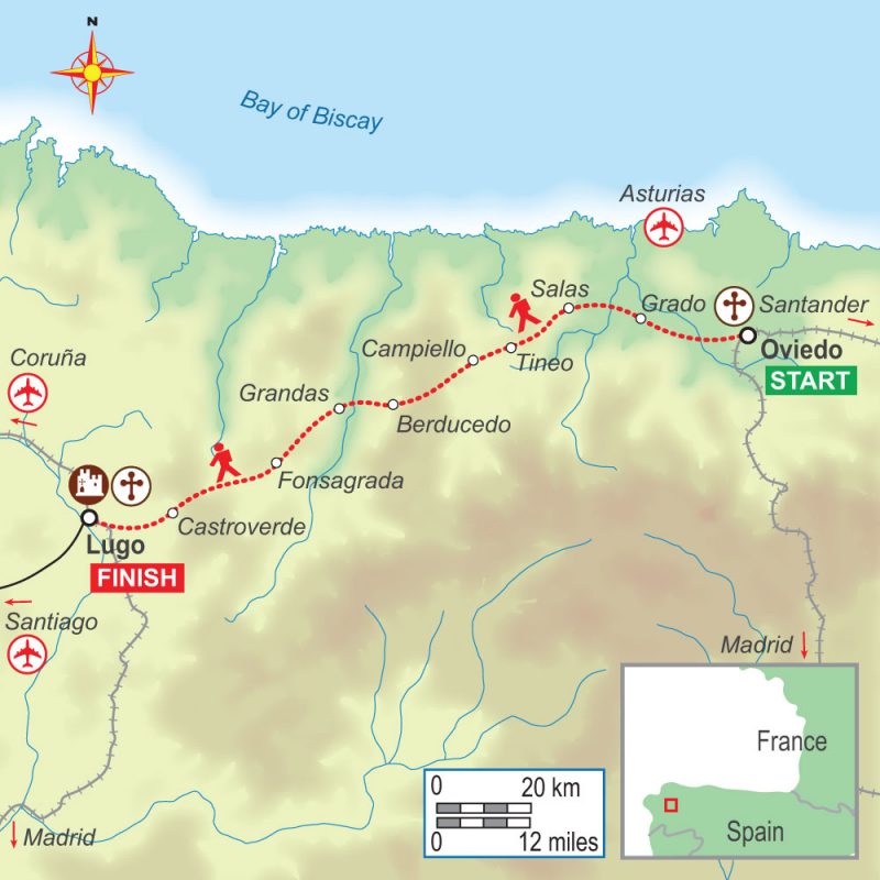 A self-guided walking holiday on the Camino Primitivo de Santiago (10 night) with On Foot Holidays