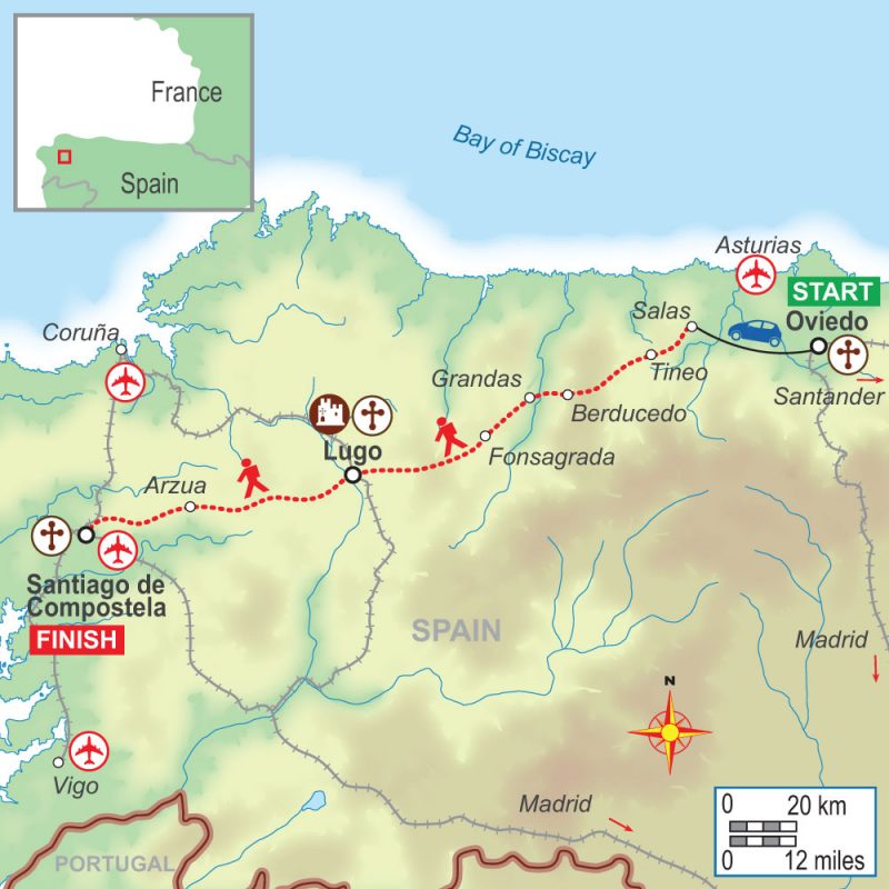A self-guided walking holiday on the Camino Primitivo de Santiago (12 night) with On Foot Holidays