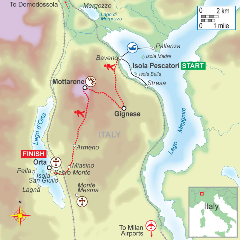 A self-guided walking holiday in the Italian lakes (4 night) with On Foot Holidays