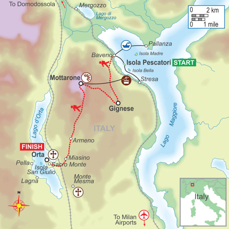 A self-guided walking holiday in the Italian lakes (4 night) with On Foot Holidays