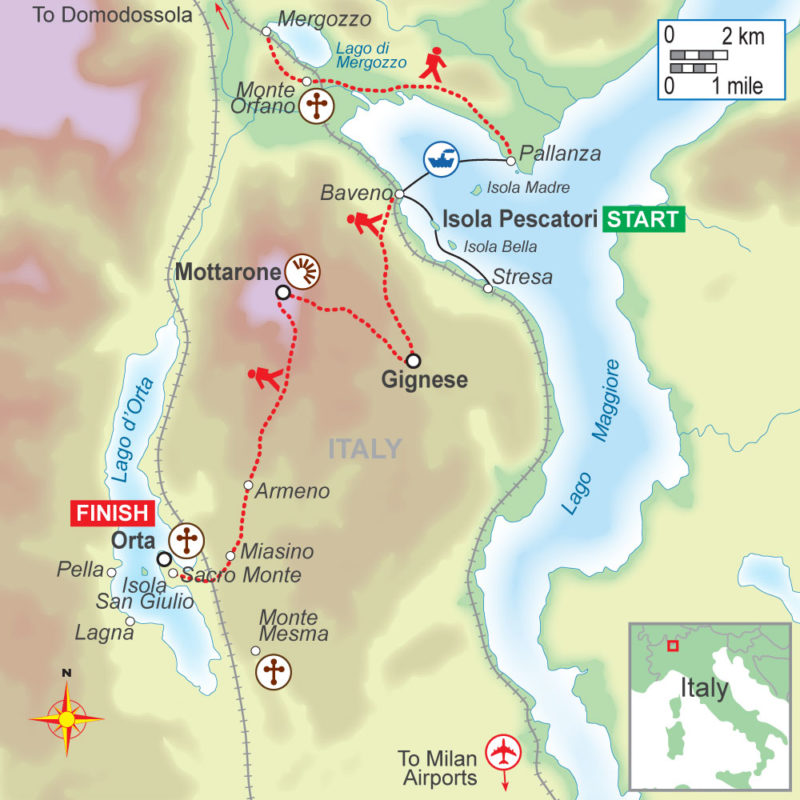 A self-guided walking holiday in the Italian lakes (5 night) with On Foot Holidays