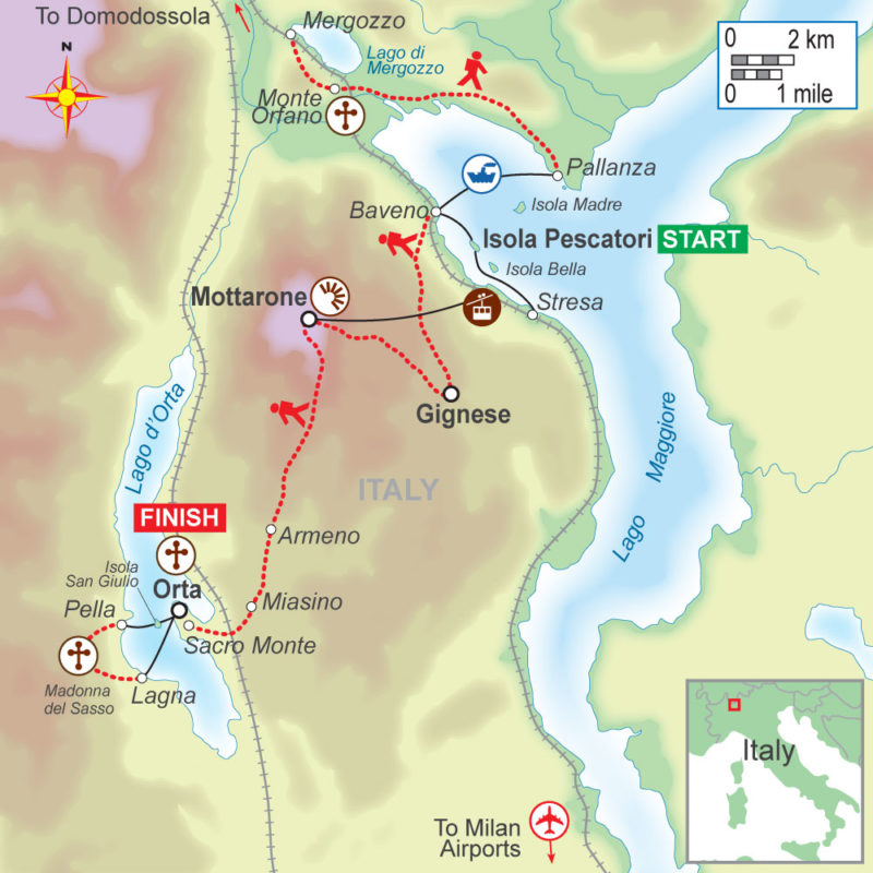 A self-guided walking holiday in the Italian lakes (6 night) with On Foot Holidays