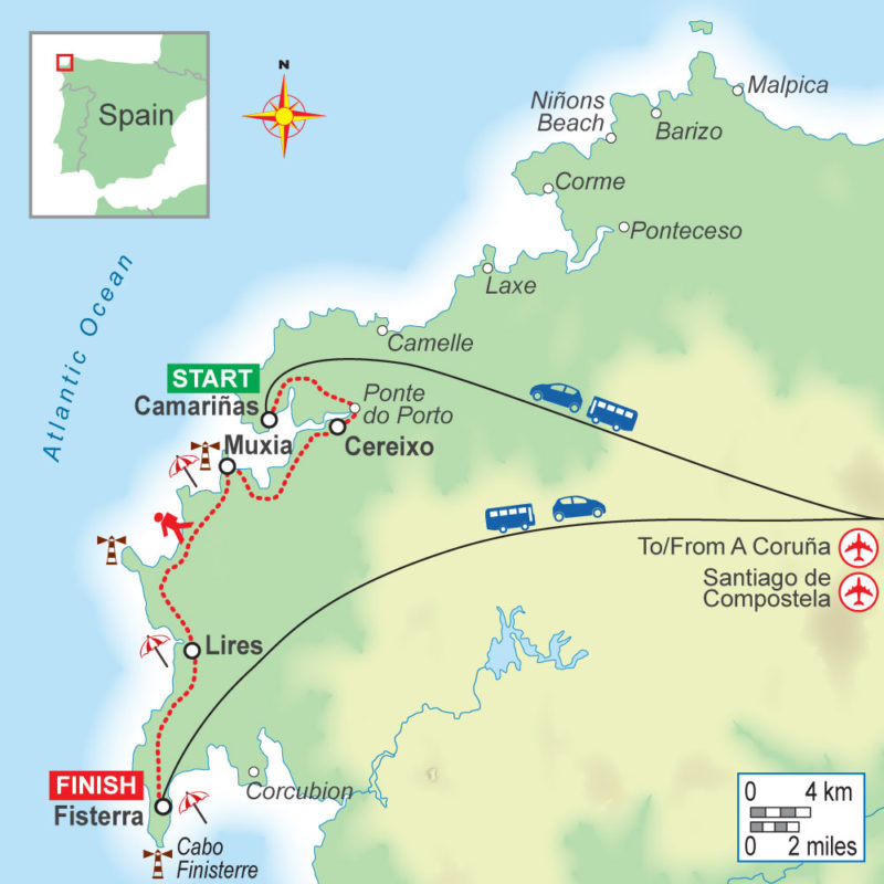 Self-guided walking holiday on the Lighthouse Way, Galicia, Spain with On Foot Holidays