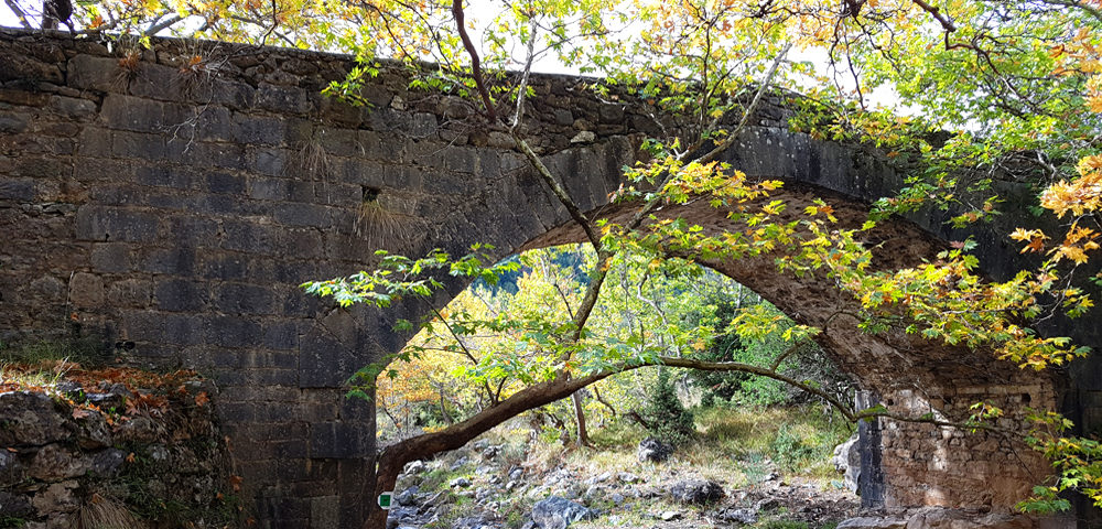A stone bridge in the valley