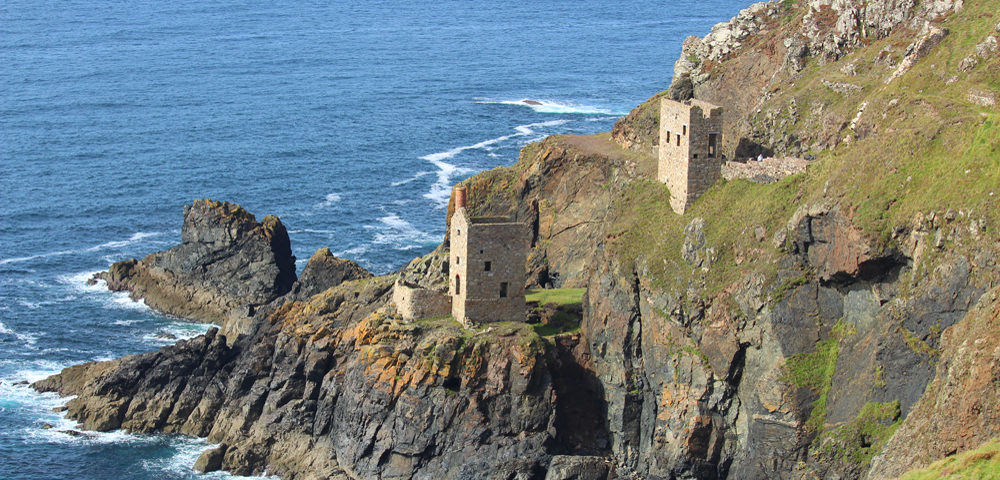 Tin mines cling to the cliffs at Botallack