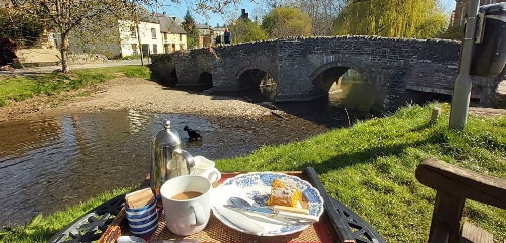 Tea and cake at Clun after the walk