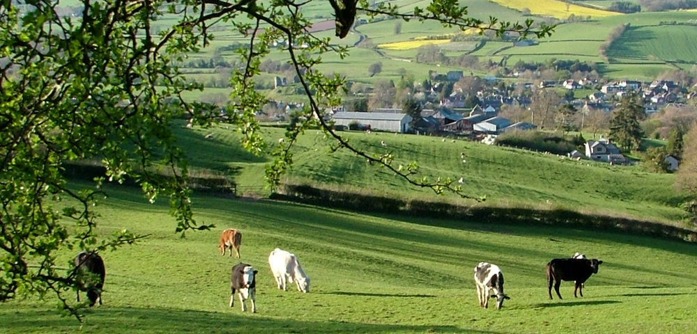 Approaching Clun (photo: Peter Evans - cc-by-sa/2.0)