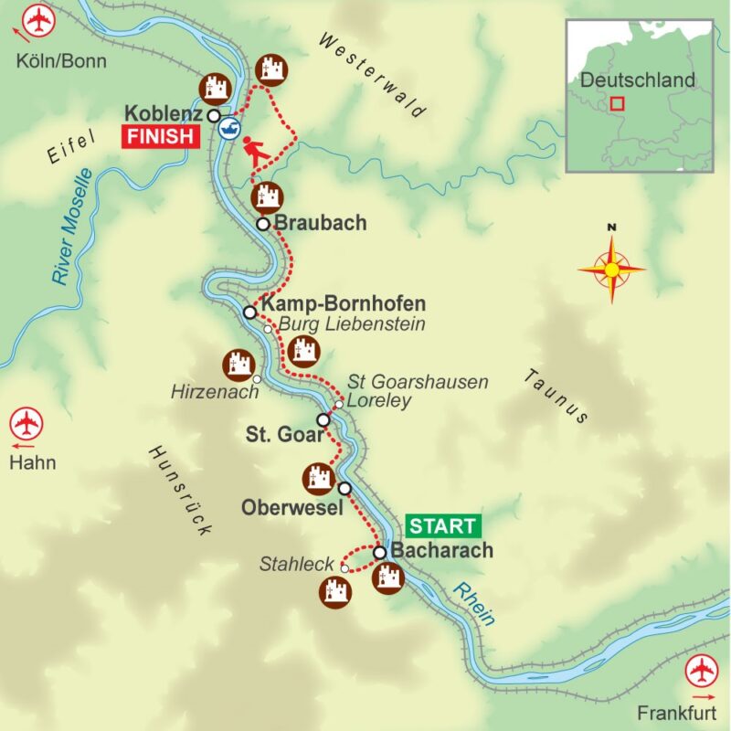 Self-guided walking holiday in the Rhine Gorge - On Foot Holidays