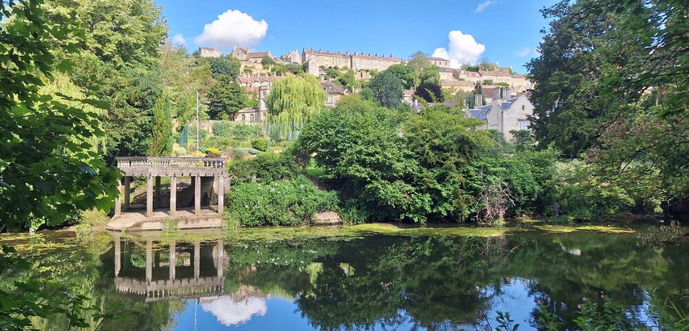 A vision of Bradford-on-Avon beyond the water