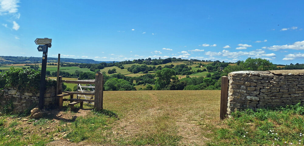 View towards Colerne village and church